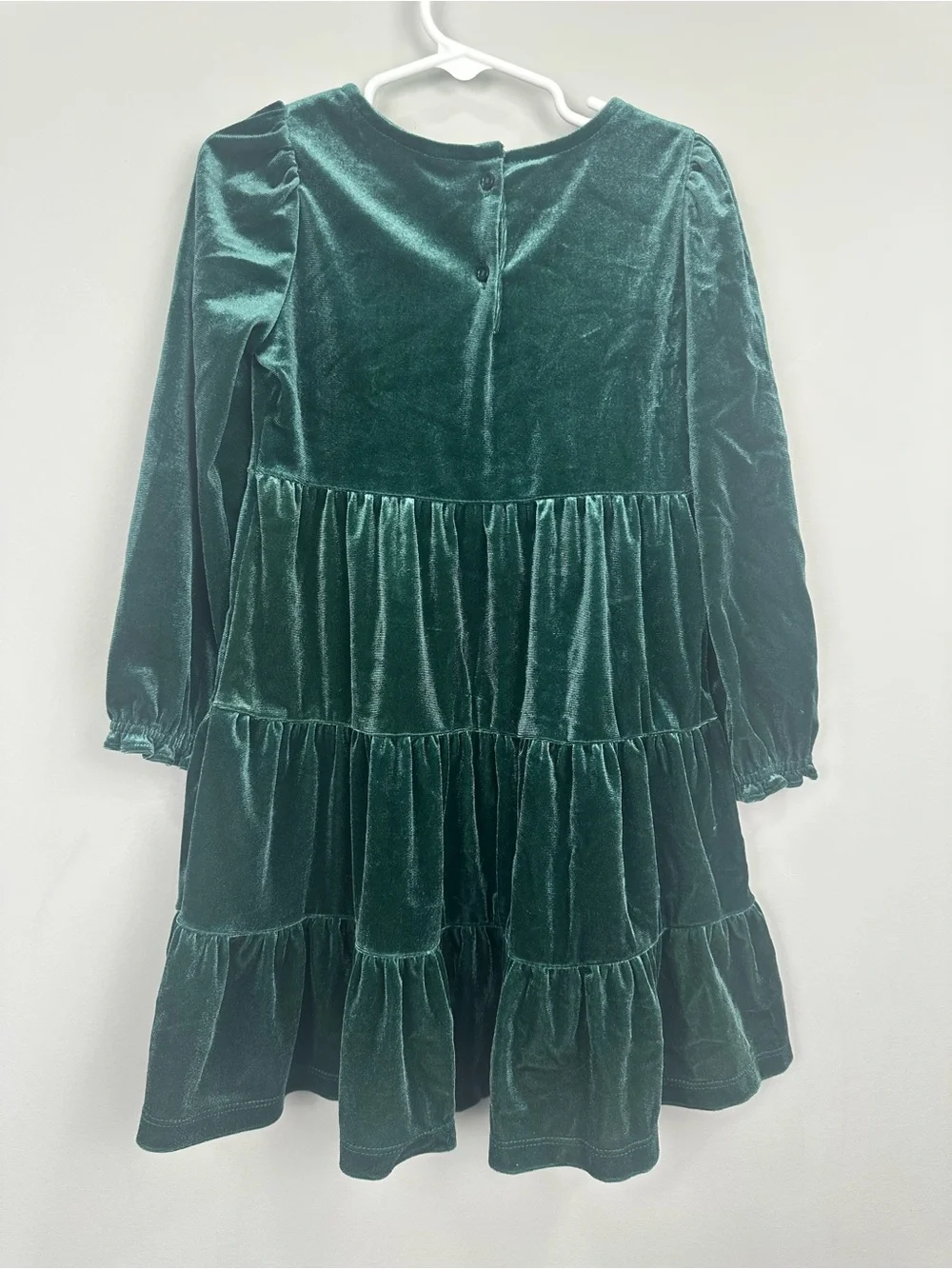 Old Navy Girls Green Long Sleeve Velvet Velour Dress Size 5T